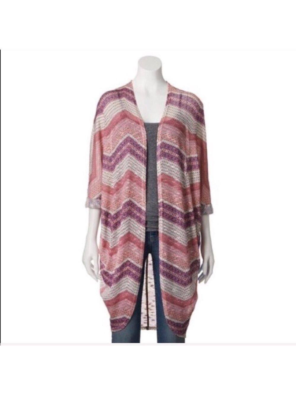 MUDD lightweight pastel chevron cocoon cardigan Jr size medium